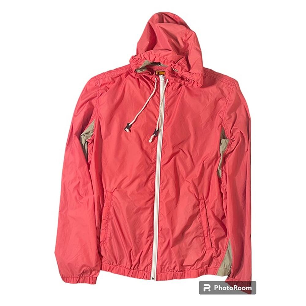 Brooklyn Industries Pink Windbreaker Jacket Hooded Full Zip Women's Size L USED